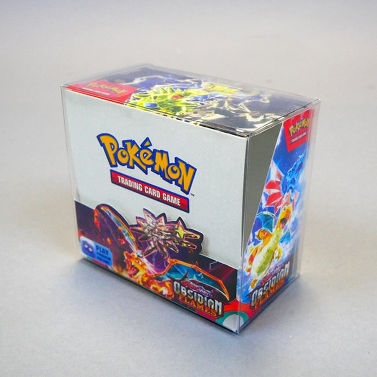 Pokemom TCG Booster in clear box.